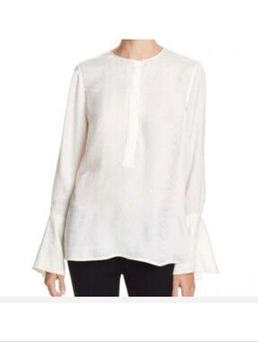 Equipment Femme Kenley Washed Silk-Jacquard Blouse Tunic Quiet Luxury Large